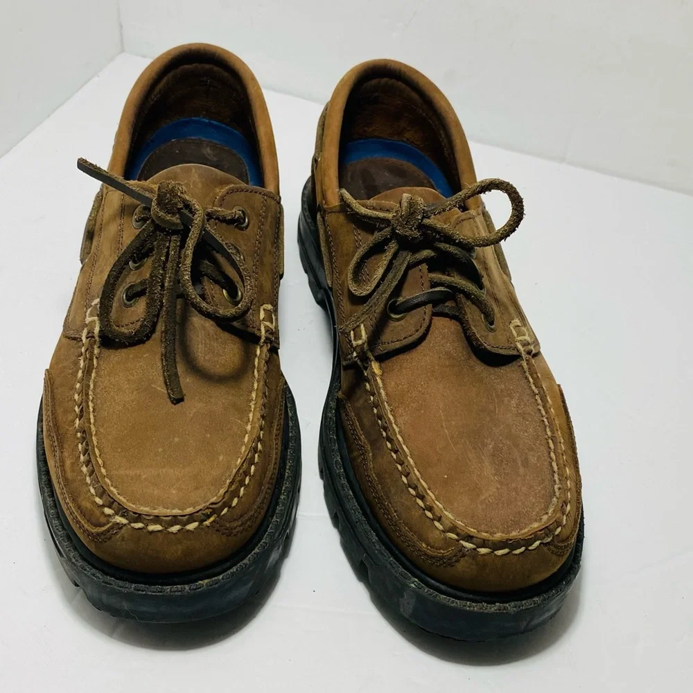 Lee Amazonas men's boat shoes Sz 9M Real Leather Brown Excellent condition